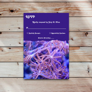 Tarjeta De Confirmación De Asistencia Elegante Boda costero náutico de los arrecifes de 