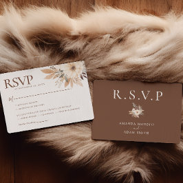 Tarjeta De Confirmación De Asistencia Elegante Boda de acuarela de otoño