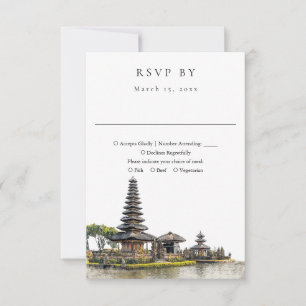 Tarjeta De Confirmación De Asistencia Elegante boda de acuarela en Bali