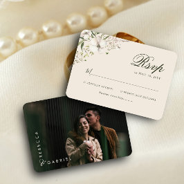 Tarjeta De Confirmación De Asistencia Elegante Boda de acuarela floral