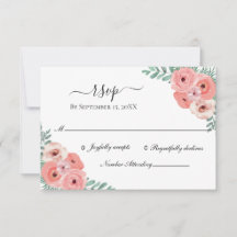 Elegante Boda de acuarela floral rosa y verde