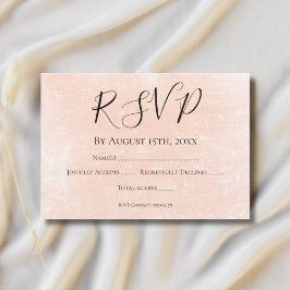 Tarjeta De Confirmación De Asistencia Elegante Boda de acuarela Minimalista rosa de cora