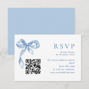 Tarjeta De Confirmación De Asistencia Elegante Boda de barniz azul turbio
