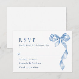 Tarjeta De Confirmación De Asistencia Elegante Boda de barniz azul turbio