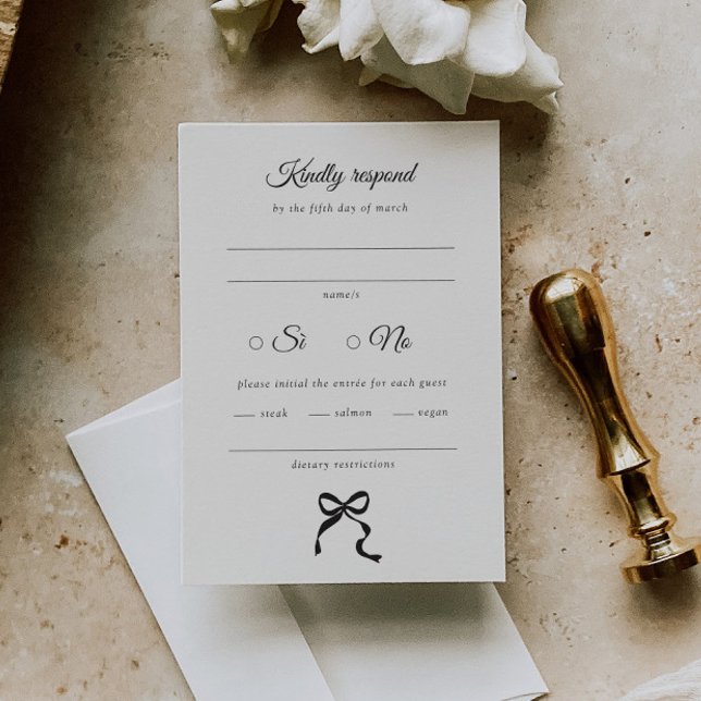 Tarjeta De Confirmación De Asistencia Elegante Boda de barrido mínimo (Subido por el creador)