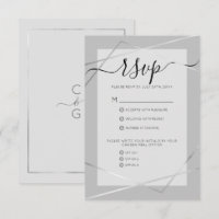 Elegante Boda de borde gris plateado simple