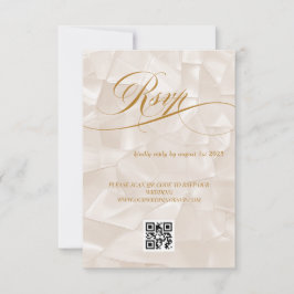 Tarjeta De Confirmación De Asistencia Elegante Boda de caligrafía mínima código QR
