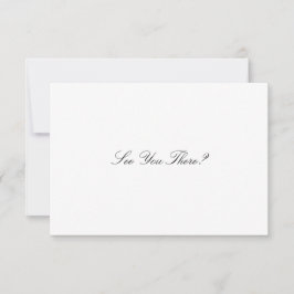 Tarjeta De Confirmación De Asistencia Elegante Boda de código QR en blanco y negro