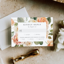 Elegante Boda de Comida de Peach y Rosa de Marfil