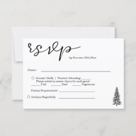 Tarjeta De Confirmación De Asistencia Elegante boda de copos de nieve de invierno Wonder