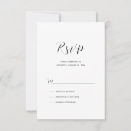 Tarjeta De Confirmación De Asistencia Elegante Boda de escritura moderna