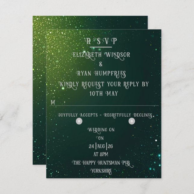 Tarjeta De Confirmación De Asistencia Elegante Boda de espuma (Anverso / Reverso)