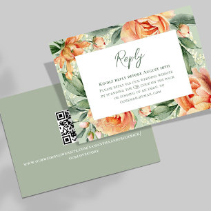 Tarjeta De Confirmación De Asistencia Elegante Boda de Flora de color de agua