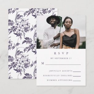 Tarjeta De Confirmación De Asistencia Elegante Boda de fotografía floral