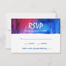 Tarjeta De Confirmación De Asistencia Elegante Boda de hielo y fuego de color rojo rojo