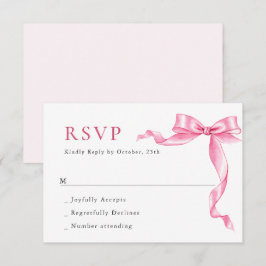 Tarjeta De Confirmación De Asistencia Elegante Boda de inclinación suave y rosa