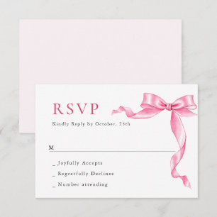 Tarjeta De Confirmación De Asistencia Elegante Boda de inclinación suave y rosa