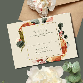 Tarjeta De Confirmación De Asistencia Elegante Boda de Jardín Floral