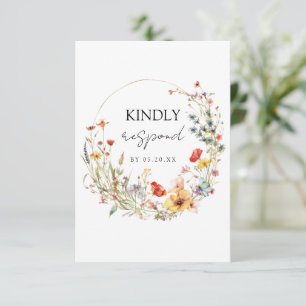 Tarjeta De Confirmación De Asistencia Elegante Boda de la selección de comidas florales