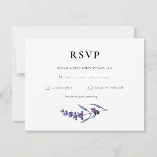 Tarjeta De Confirmación De Asistencia Elegante boda de lavanda floral