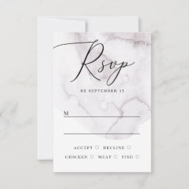 Tarjeta De Confirmación De Asistencia Elegante boda de letra script morado polvoriento a