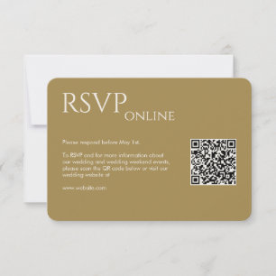 Tarjeta De Confirmación De Asistencia Elegante Boda de oro moderno