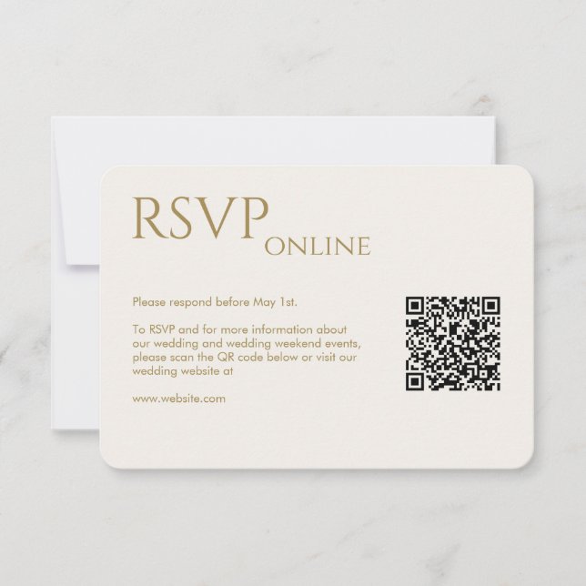Tarjeta De Confirmación De Asistencia Elegante Boda de oro moderno (Anverso)