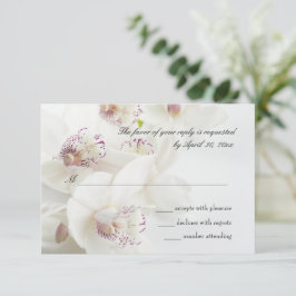 Tarjeta De Confirmación De Asistencia Elegante Boda de orquídeas blancas y moradas