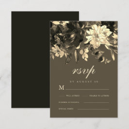 Tarjeta De Confirmación De Asistencia Elegante Boda de otoño rústico y seco