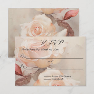 Tarjeta De Confirmación De Asistencia Elegante Boda de Rosas de verano