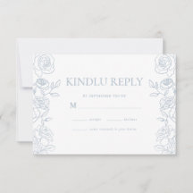 Elegante Boda de Rosas franceses azules y blancos