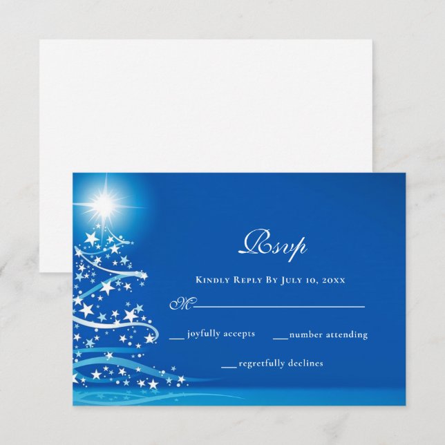 Tarjeta De Confirmación De Asistencia Elegante Boda de Wonderland Winter Sparkling (Anverso / Reverso)
