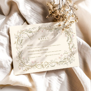 Tarjeta De Confirmación De Asistencia Elegante Boda de Woodland Fern