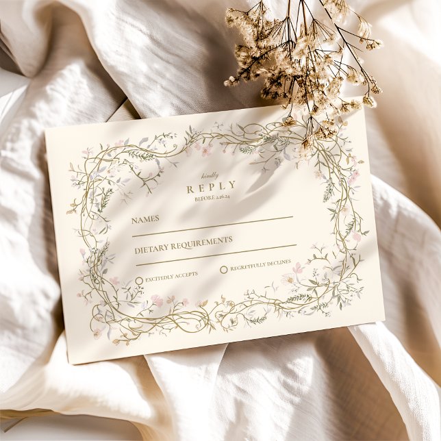 Tarjeta De Confirmación De Asistencia Elegante Boda de Woodland Fern (Subido por el creador)