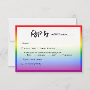 Tarjeta De Confirmación De Asistencia Elegante Boda del Orgullo LGBTQ+