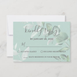 Tarjeta De Confirmación De Asistencia Elegante boda elegante y moderno de estilo eucalip