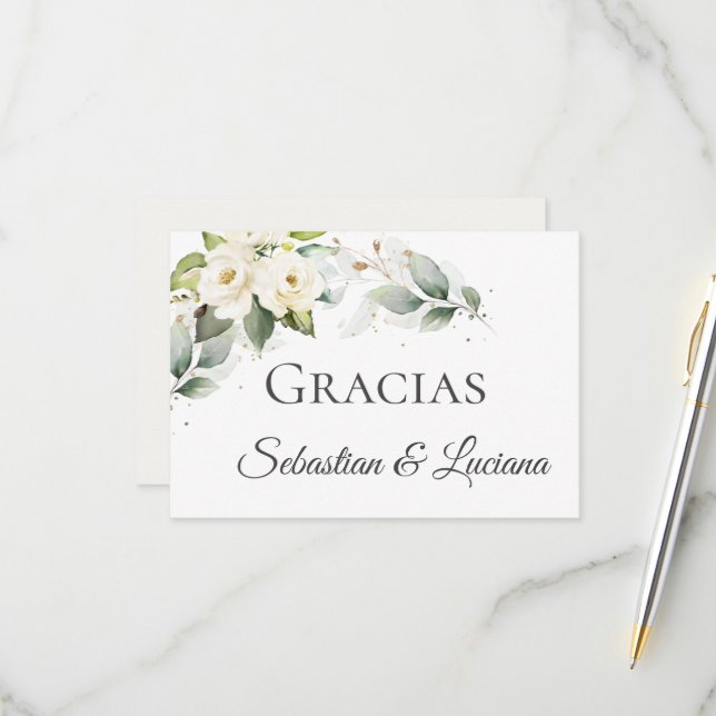 Tarjeta De Confirmación De Asistencia Elegante boda española gracias (Anverso/Reverso In Situ)