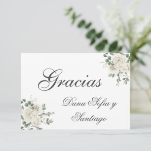 Tarjeta De Confirmación De Asistencia Elegante boda española gracias