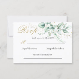 Tarjeta De Confirmación De Asistencia Elegante Boda Eucalyptus