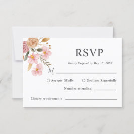 Tarjeta De Confirmación De Asistencia Elegante Boda floral