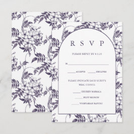 Tarjeta De Confirmación De Asistencia Elegante Boda floral