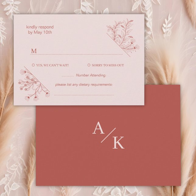 Tarjeta De Confirmación De Asistencia Elegante Boda Floral Boho (Subido por el creador)