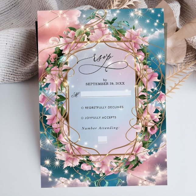 Tarjeta De Confirmación De Asistencia Elegante Boda Floral Bouquet Rosy (Subido por el creador)
