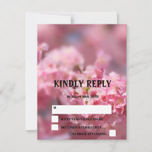 Tarjeta De Confirmación De Asistencia Elegante Boda floral de cerezo Sakura