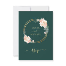 Elegante Boda floral de oro verde esmeralda