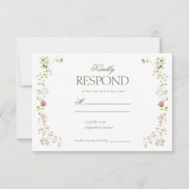 Tarjeta De Confirmación De Asistencia Elegante Boda floral de Rococo