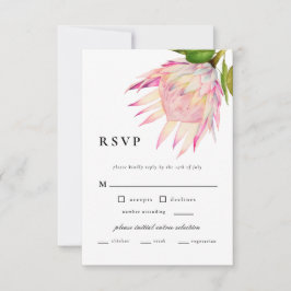 Tarjeta De Confirmación De Asistencia Elegante Boda floral rosa Rubor