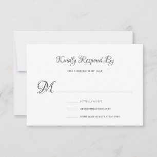 Tarjeta De Confirmación De Asistencia Elegante boda formal de caligrafía vintage