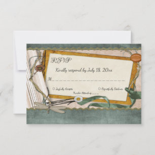 Tarjeta De Confirmación De Asistencia Elegante Boda formal de Moda de estilo huerto Orna