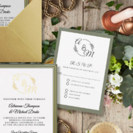 Tarjeta De Confirmación De Asistencia Elegante Boda formal elegante, sencillo y moderno